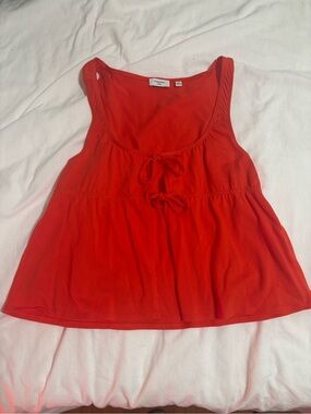Aritzia Red Tie-Front Camisole Tank